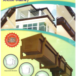 Arensi Marley gutter brochure cover showing a brown PVC gutter on a house, and the three ways to fix it
